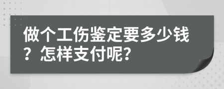 做个工伤鉴定要多少钱？怎样支付呢？