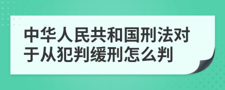 中华人民共和国刑法对于从犯判缓刑怎么判