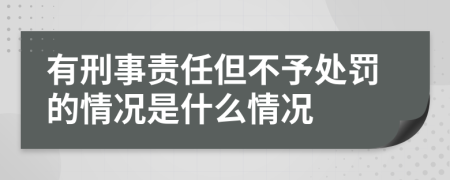 有刑事责任但不予处罚的情况是什么情况