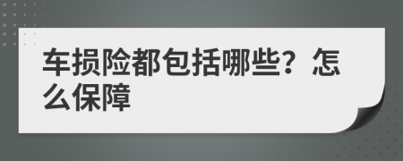 车损险都包括哪些？怎么保障