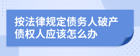 按法律规定债务人破产债权人应该怎么办