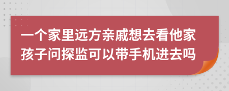 一个家里远方亲戚想去看他家孩子问探监可以带手机进去吗