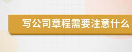 写公司章程需要注意什么