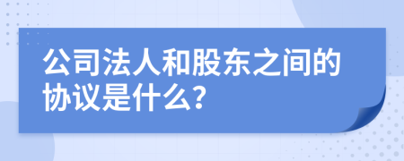 公司法人和股东之间的协议是什么？