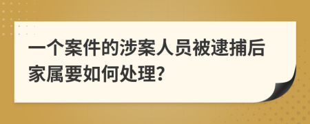 一个案件的涉案人员被逮捕后家属要如何处理？