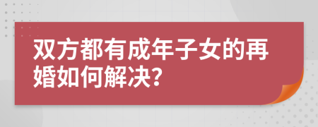 双方都有成年子女的再婚如何解决？