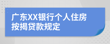 广东XX银行个人住房按揭贷款规定