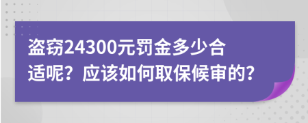 盗窃24300元罚金多少合适呢？应该如何取保候审的？