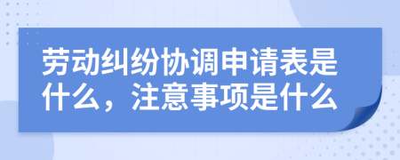 劳动纠纷协调申请表是什么，注意事项是什么