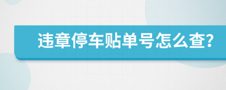 违章停车贴单号怎么查？