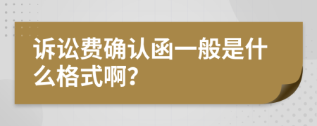 诉讼费确认函一般是什么格式啊？