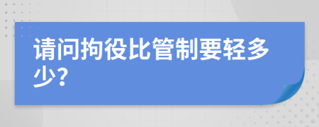 请问拘役比管制要轻多少？