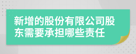 新增的股份有限公司股东需要承担哪些责任