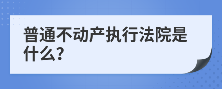 普通不动产执行法院是什么？