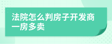 法院怎么判房子开发商一房多卖