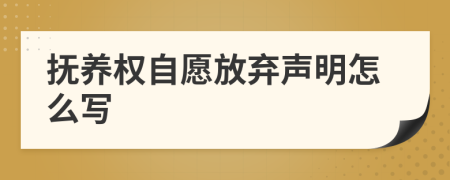 抚养权自愿放弃声明怎么写