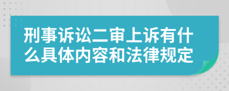 刑事诉讼二审上诉有什么具体内容和法律规定