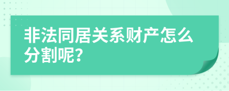 非法同居关系财产怎么分割呢？