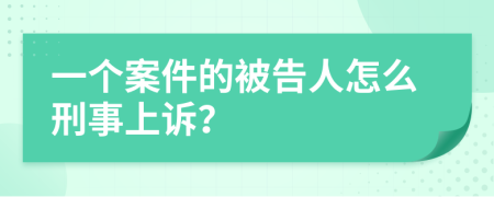 一个案件的被告人怎么刑事上诉？