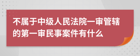 不属于中级人民法院一审管辖的第一审民事案件有什么