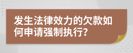 发生法律效力的欠款如何申请强制执行？