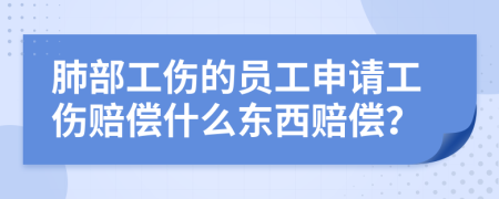 肺部工伤的员工申请工伤赔偿什么东西赔偿？