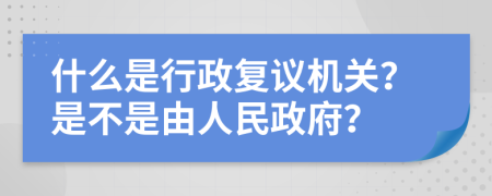 什么是行政复议机关？是不是由人民政府？