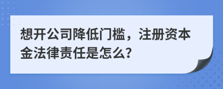 想开公司降低门槛，注册资本金法律责任是怎么？