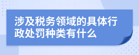 涉及税务领域的具体行政处罚种类有什么