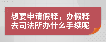 想要申请假释，办假释去司法所办什么手续呢