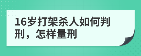 16岁打架杀人如何判刑，怎样量刑