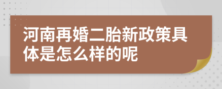 河南再婚二胎新政策具体是怎么样的呢