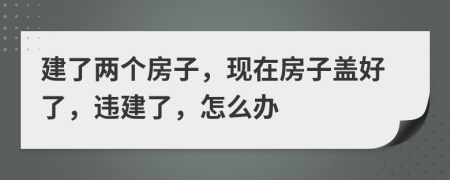 建了两个房子，现在房子盖好了，违建了，怎么办