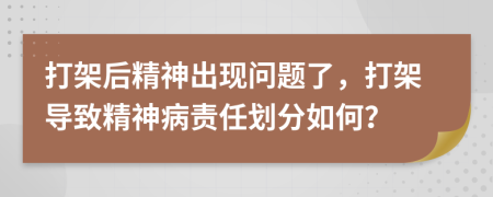 打架后精神出现问题了，打架导致精神病责任划分如何？