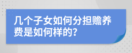 几个子女如何分担赡养费是如何样的？