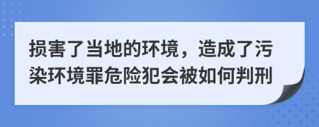 损害了当地的环境，造成了污染环境罪危险犯会被如何判刑