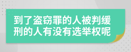 到了盗窃罪的人被判缓刑的人有没有选举权呢