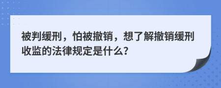 被判缓刑，怕被撤销，想了解撤销缓刑收监的法律规定是什么？