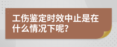 工伤鉴定时效中止是在什么情况下呢？