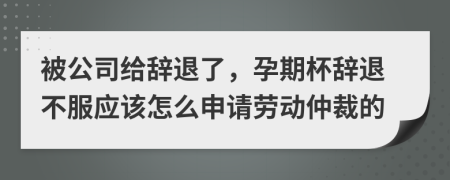 被公司给辞退了，孕期杯辞退不服应该怎么申请劳动仲裁的