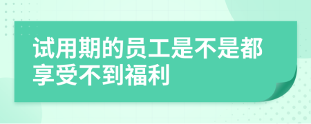 试用期的员工是不是都享受不到福利