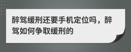 醉驾缓刑还要手机定位吗，醉驾如何争取缓刑的