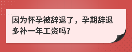 因为怀孕被辞退了，孕期辞退多补一年工资吗？