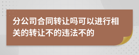 分公司合同转让吗可以进行相关的转让不的违法不的