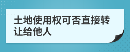 土地使用权可否直接转让给他人