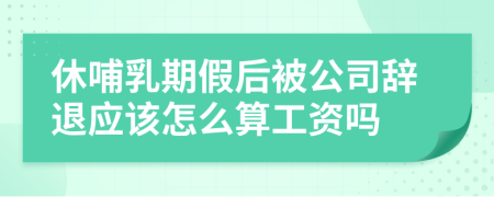 休哺乳期假后被公司辞退应该怎么算工资吗