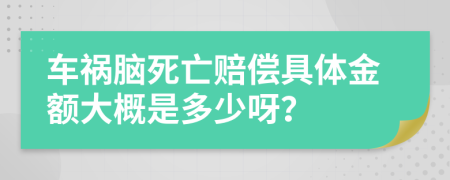 车祸脑死亡赔偿具体金额大概是多少呀？