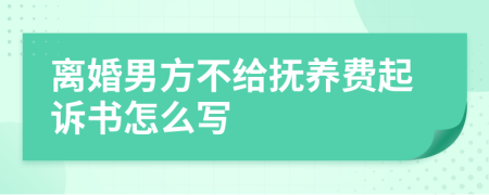 离婚男方不给抚养费起诉书怎么写