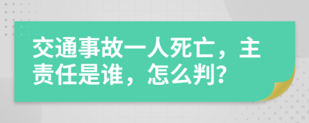 交通事故一人死亡，主责任是谁，怎么判？