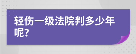 轻伤一级法院判多少年呢？
